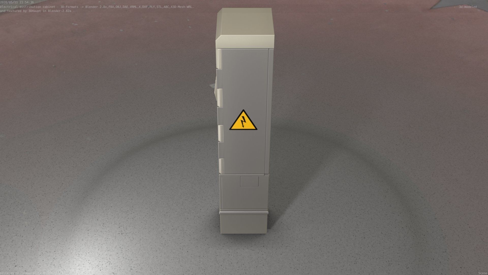 Electrical Distribution Cabinet 99 Low-poly 3D model_34