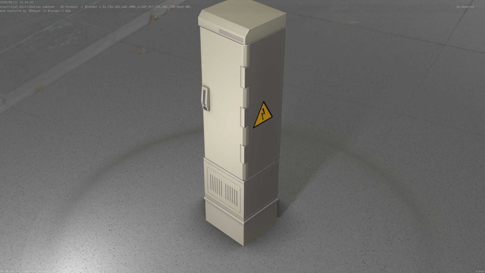 Electrical Distribution Cabinet 99 Low-poly 3D model_31