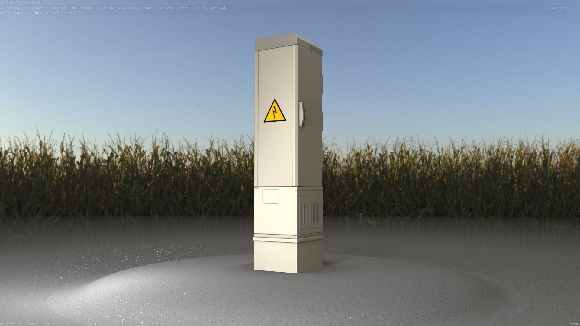 Electrical Distribution Cabinet 99 Low-poly 3D model_82