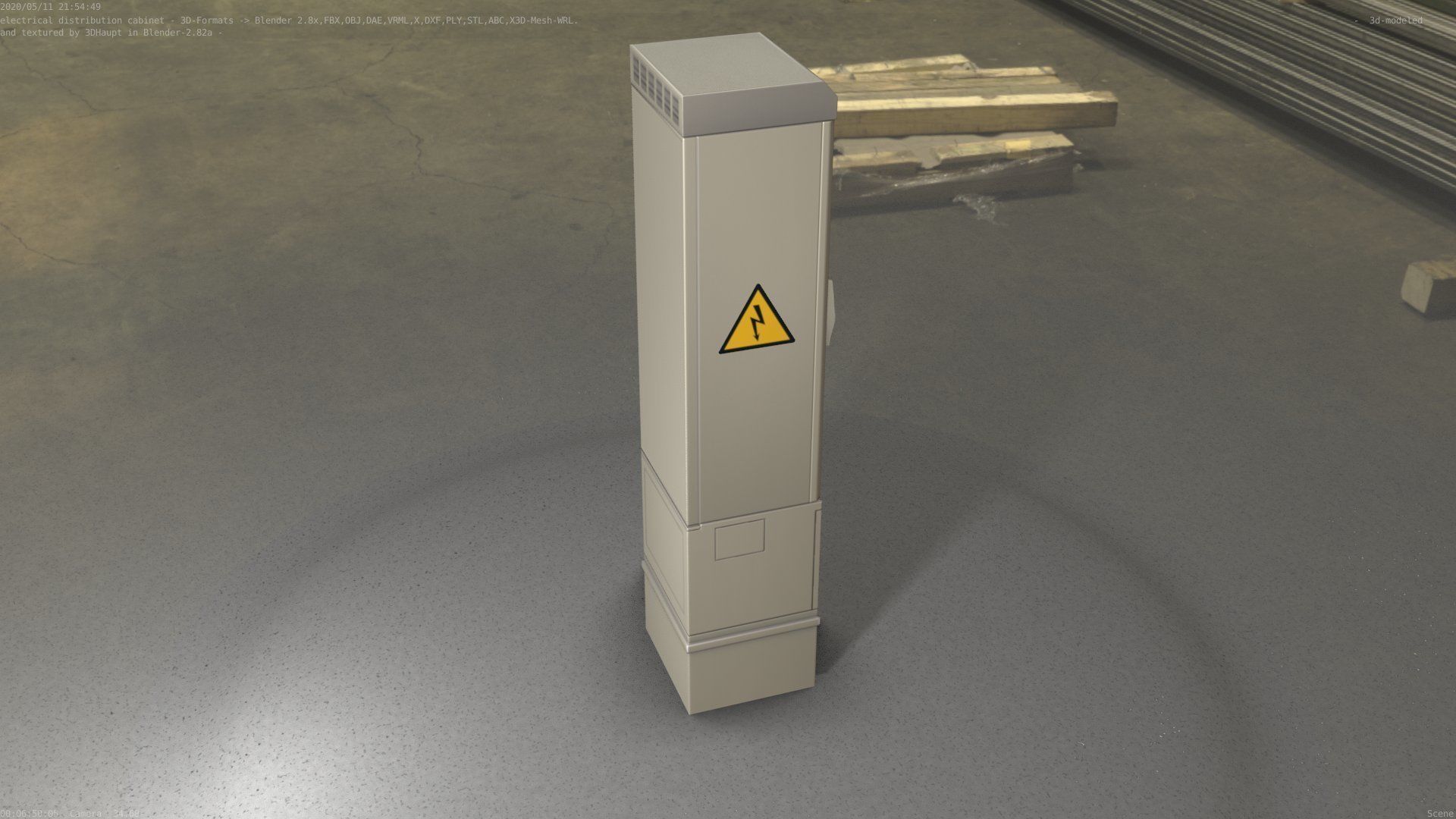 Electrical Distribution Cabinet 99 Low-poly 3D model_46