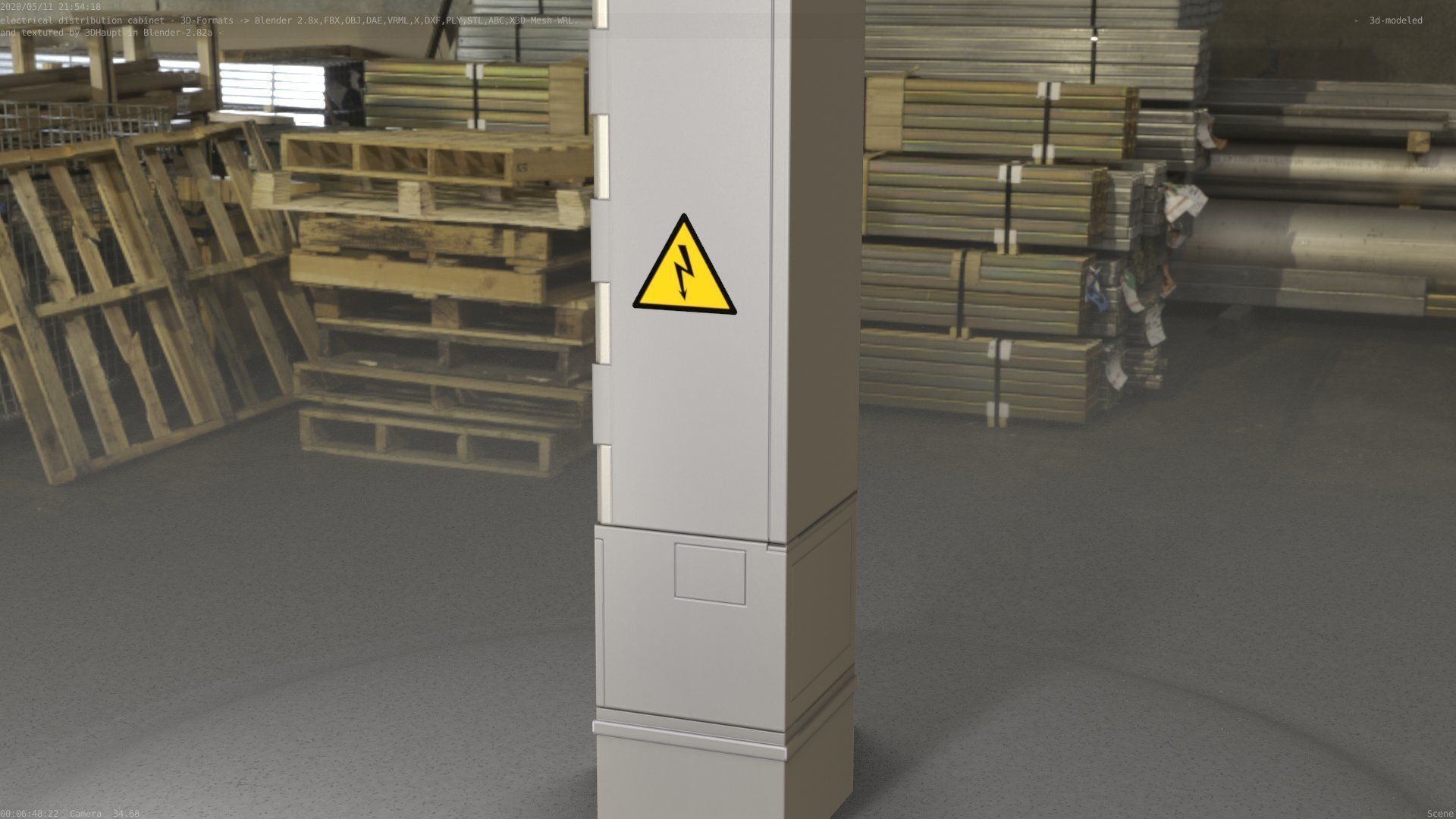 Electrical Distribution Cabinet 99 Low-poly 3D model_15