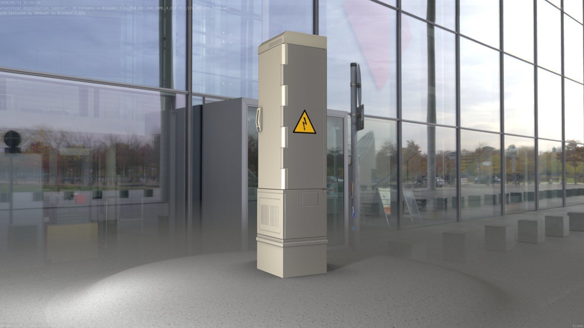 Electrical Distribution Cabinet 99 Low-poly 3D model_91