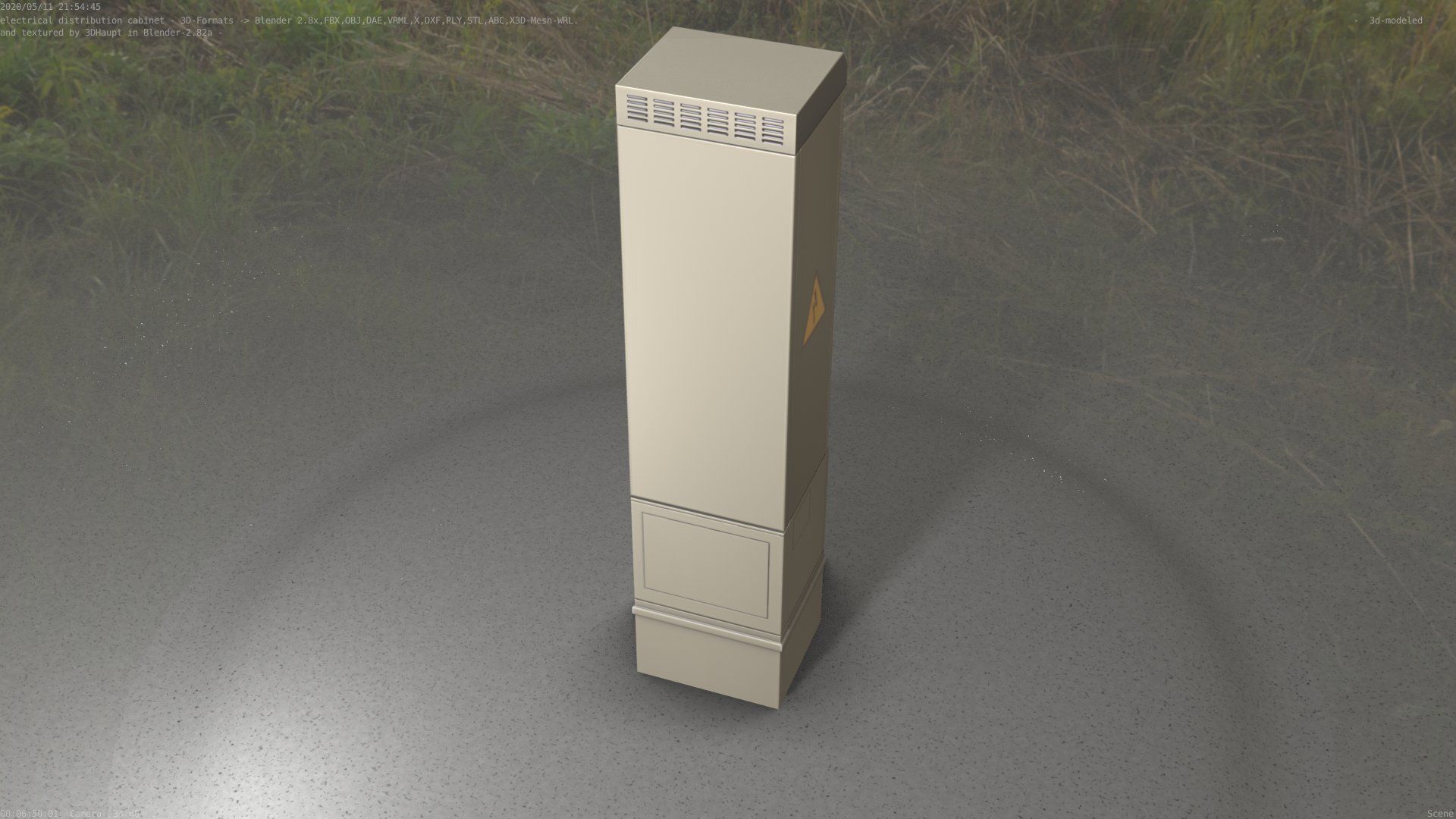 Electrical Distribution Cabinet 99 Low-poly 3D model_42