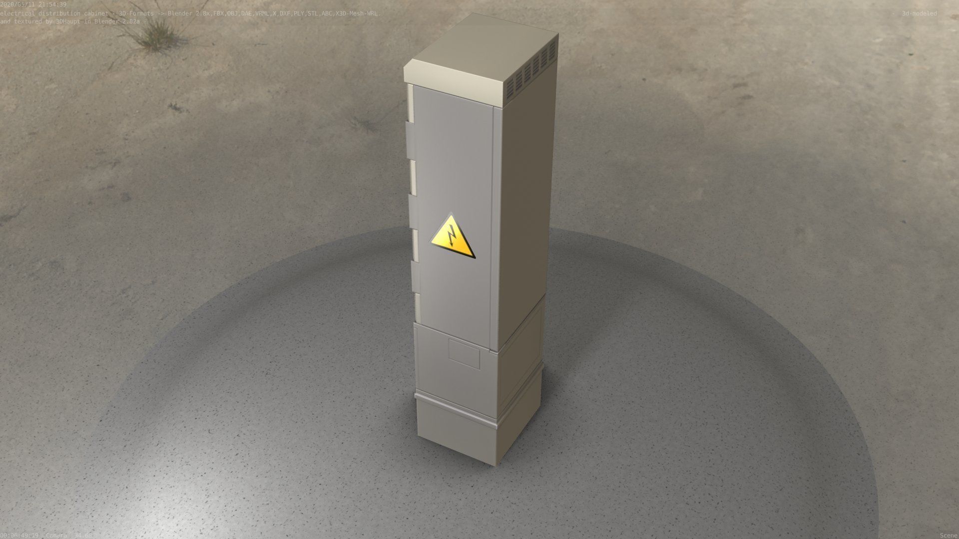 Electrical Distribution Cabinet 99 Low-poly 3D model_36