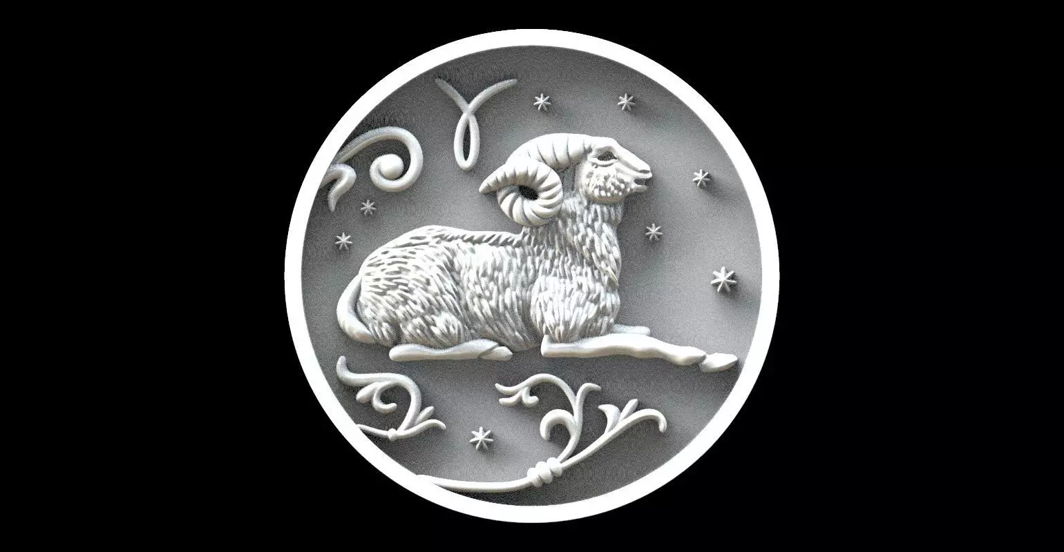 Aries astrology sign pendant 3D print model