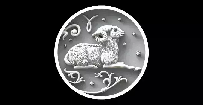 Aries astrology sign pendant 3D print model