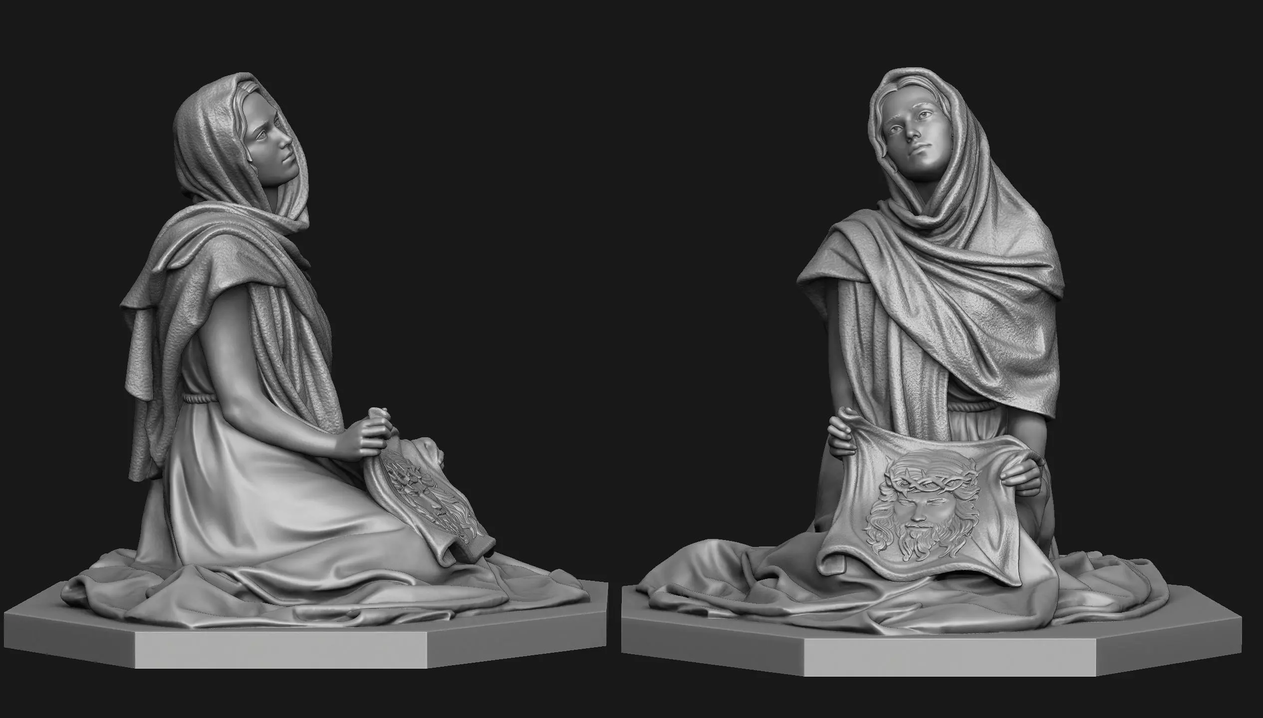 Saint Veronica Statue 3D print model_0