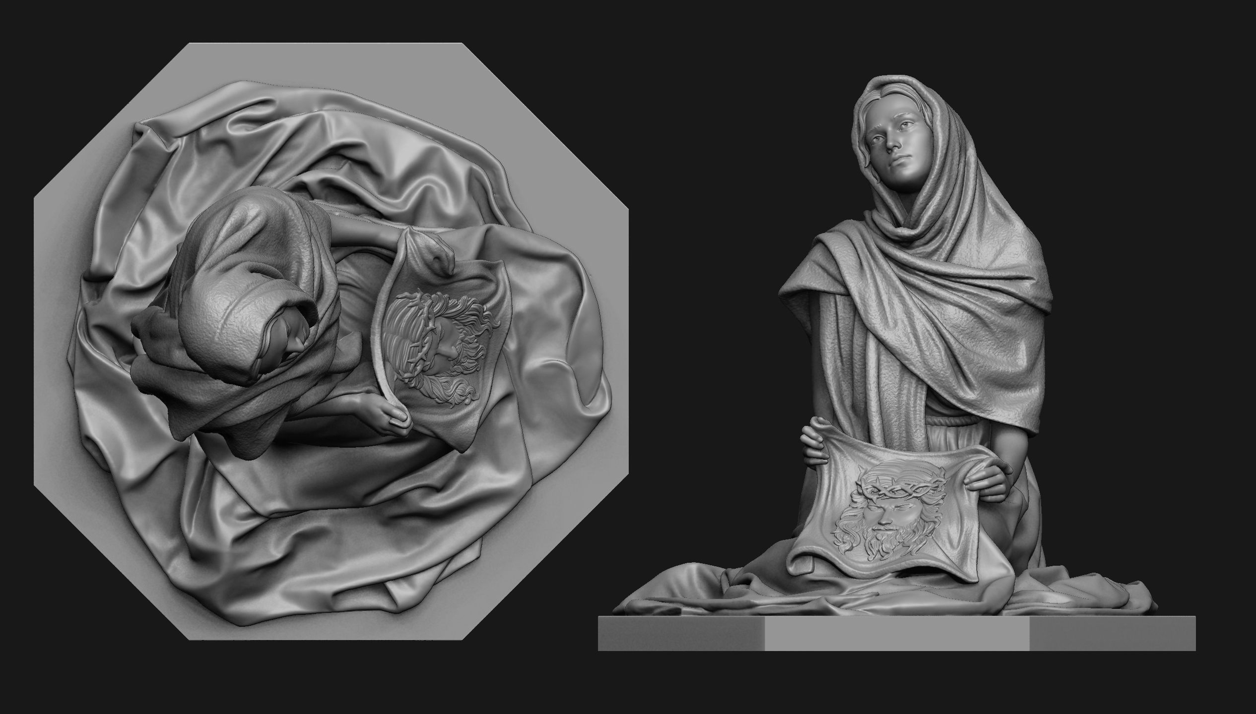 Saint Veronica Statue 3D print model_1