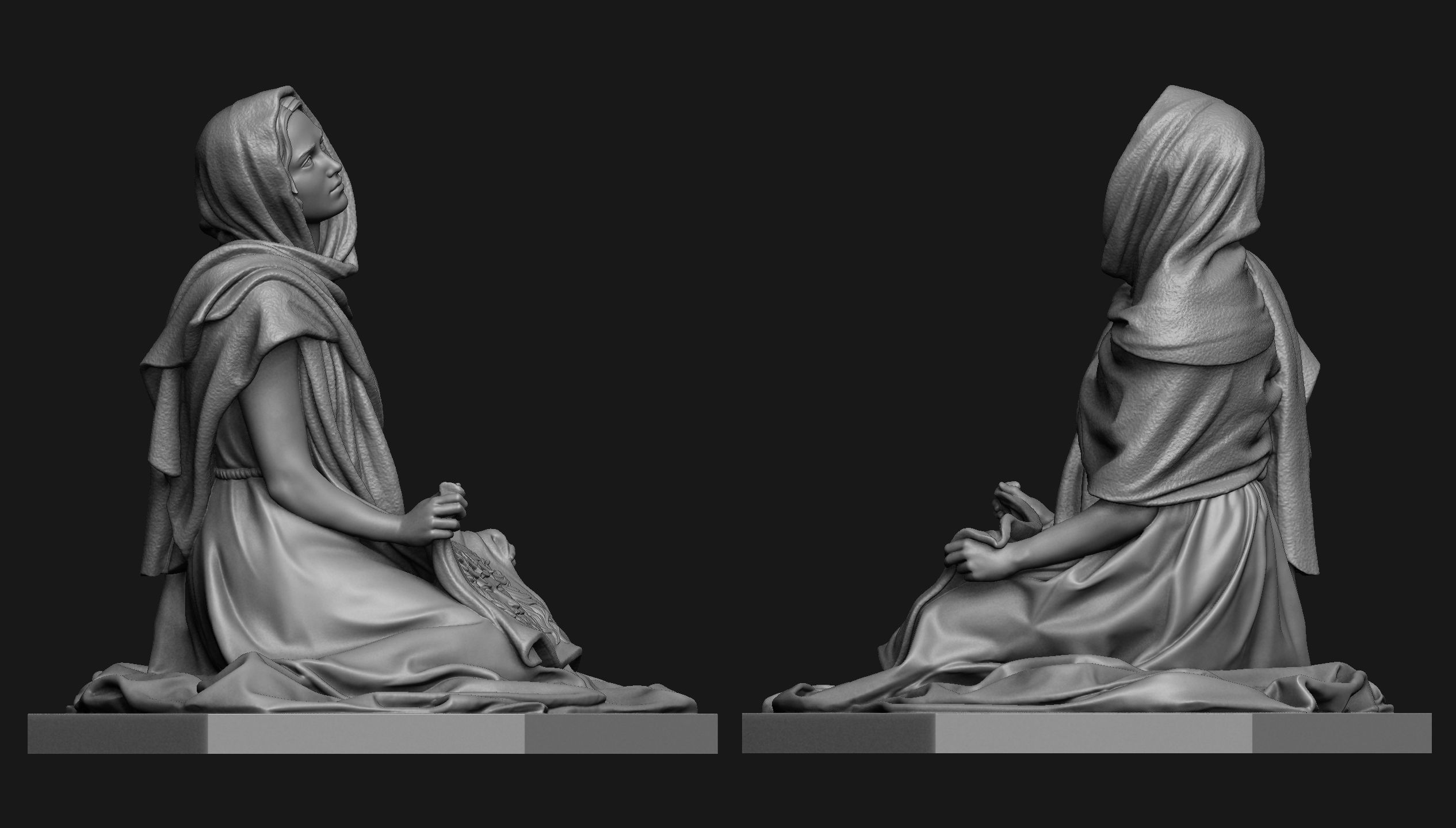 Saint Veronica Statue 3D print model_2