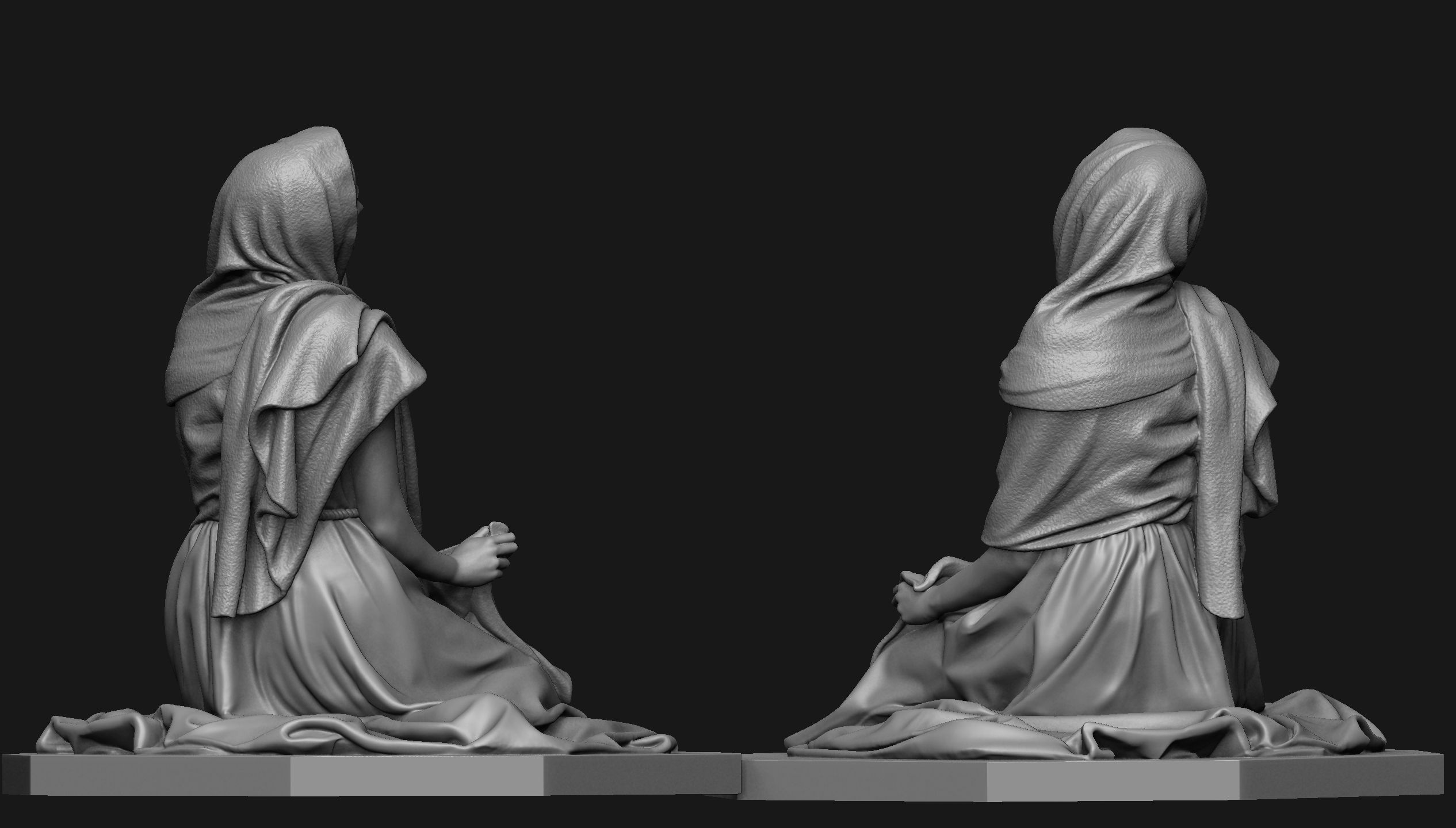 Saint Veronica Statue 3D print model_5