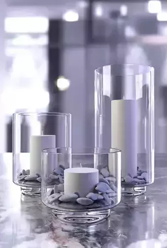 Glass Candle Holder Set