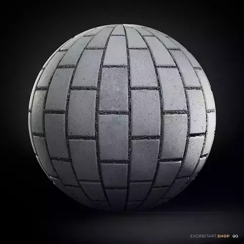 Scanned Stretcherbond Pavement PBR Textures