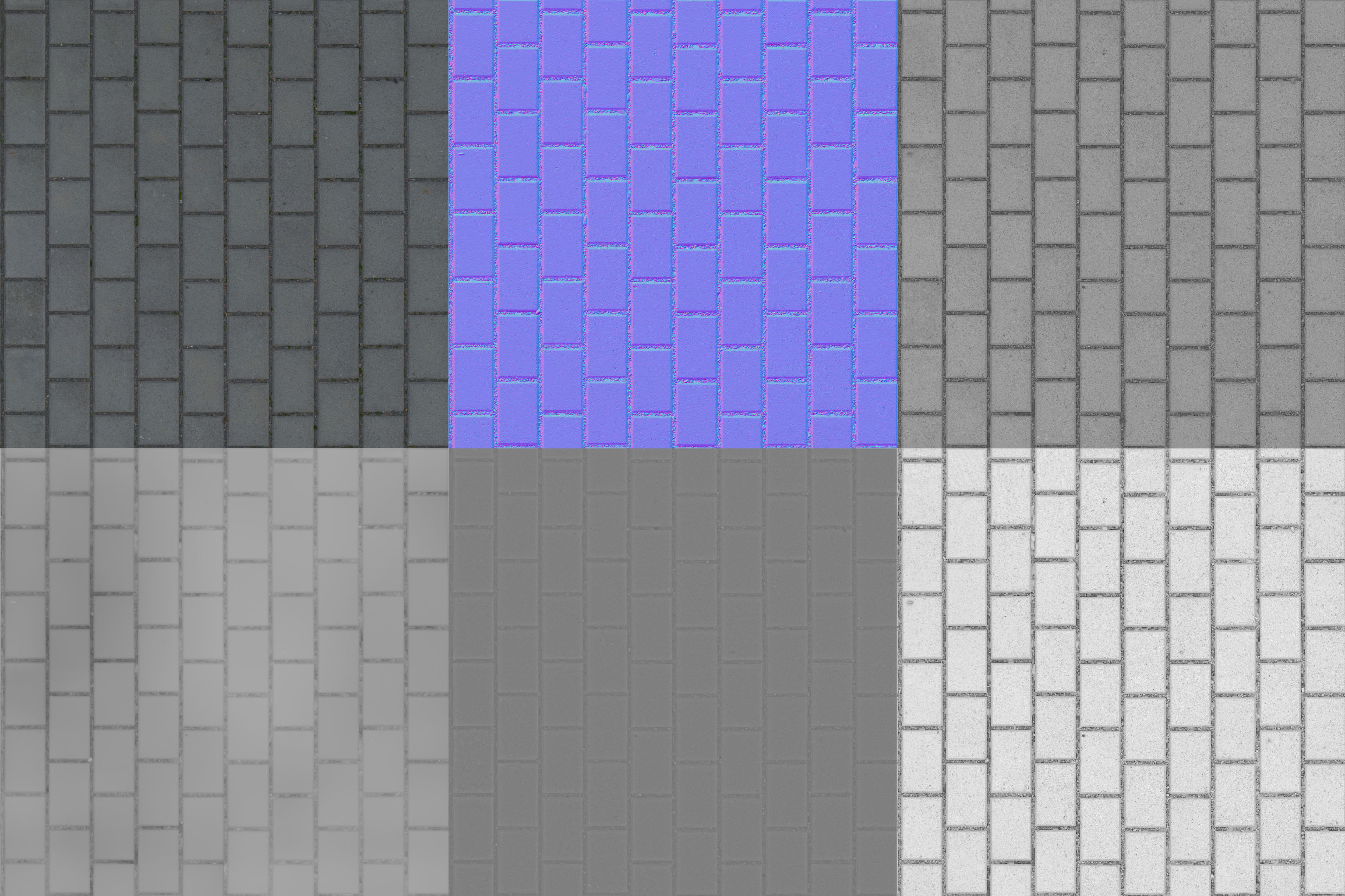 Scanned Stretcherbond Pavement PBR Textures Texture_6