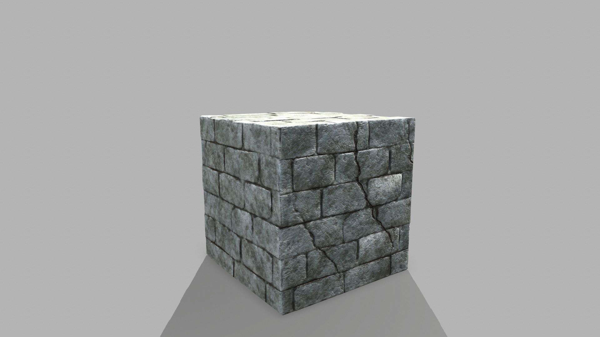 Stair Set brick wall Low-poly 3D model_17