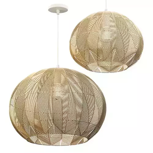 NATURAL ROUND RATTAN PENDANT
