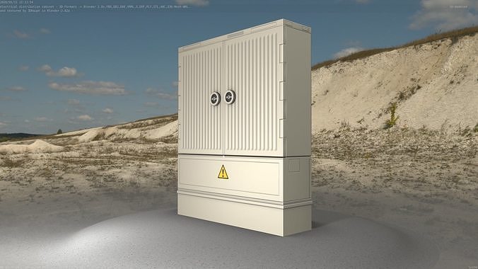 Electrical Distribution Cabinet 110 Low-poly 3D model