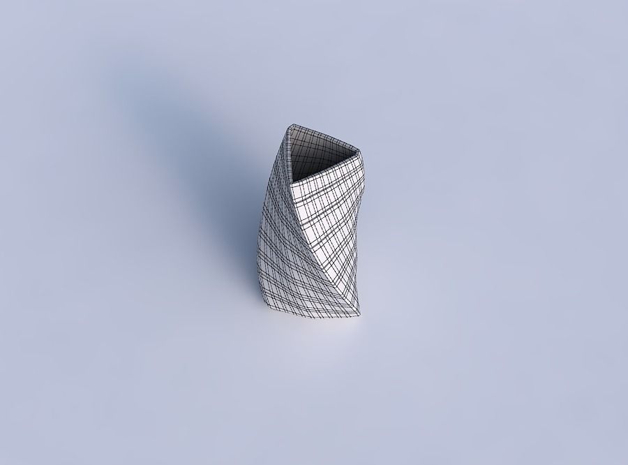 Vase twist triangle with hard horizontal dents 3D print model_6
