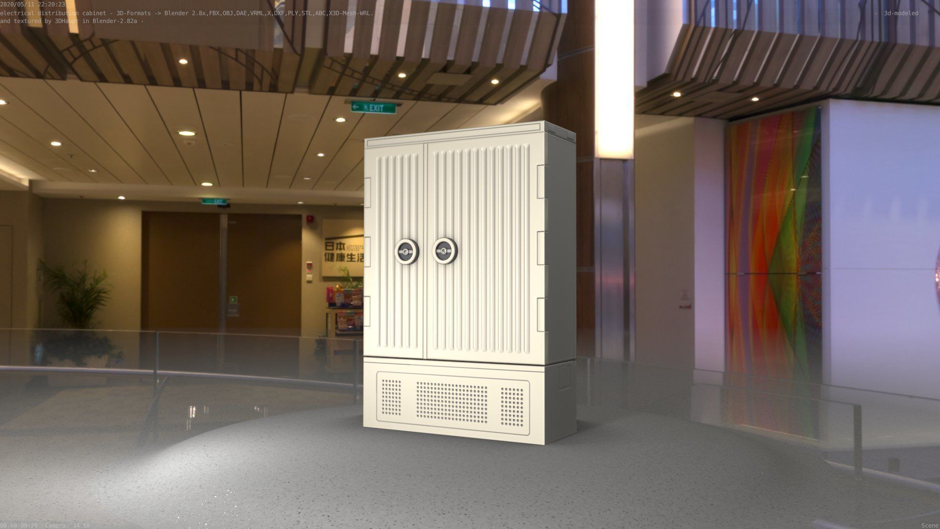 Electrical Distribution Cabinet 116 Low-poly 3D model_46