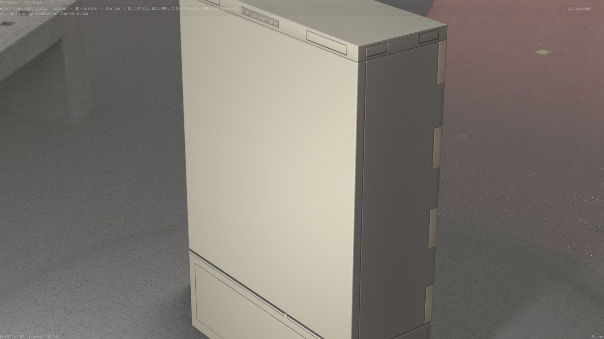 Electrical Distribution Cabinet 116 Low-poly 3D model_12