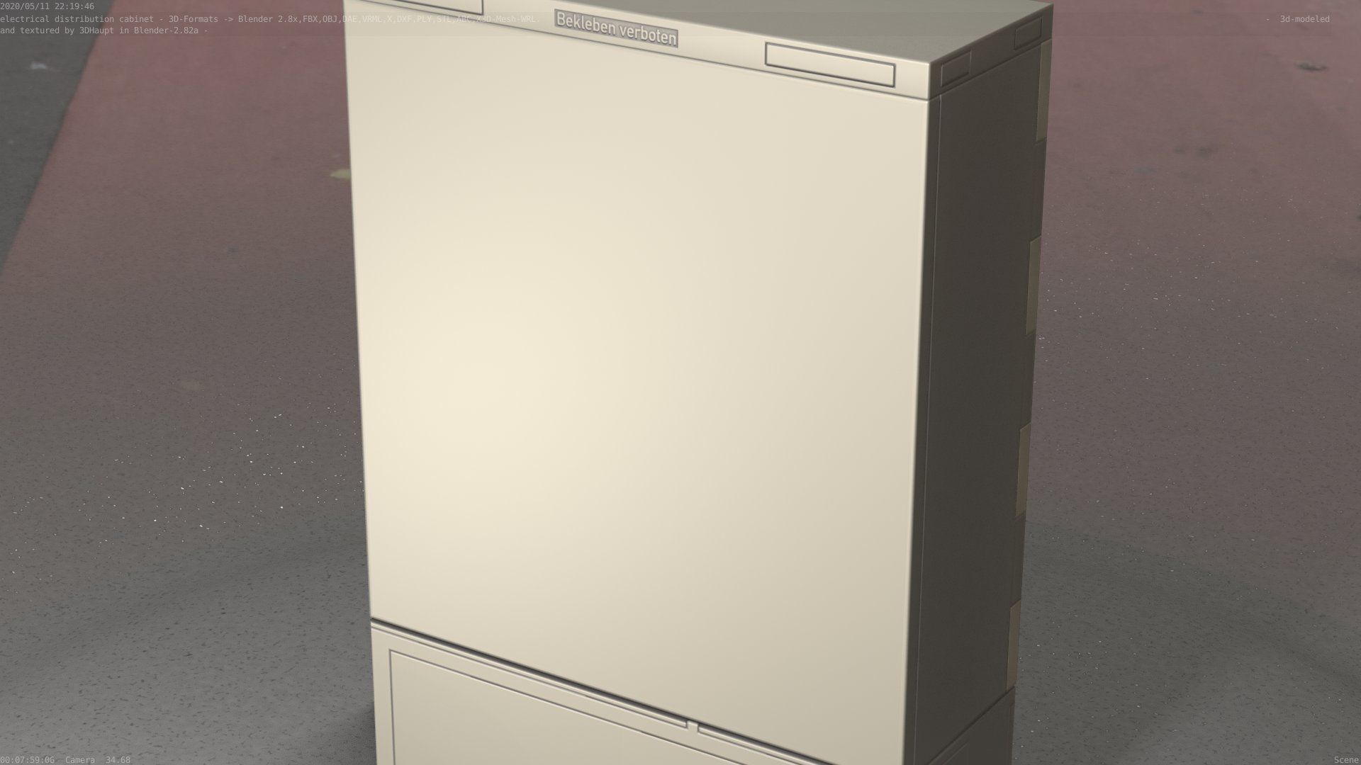 Electrical Distribution Cabinet 116 Low-poly 3D model_11