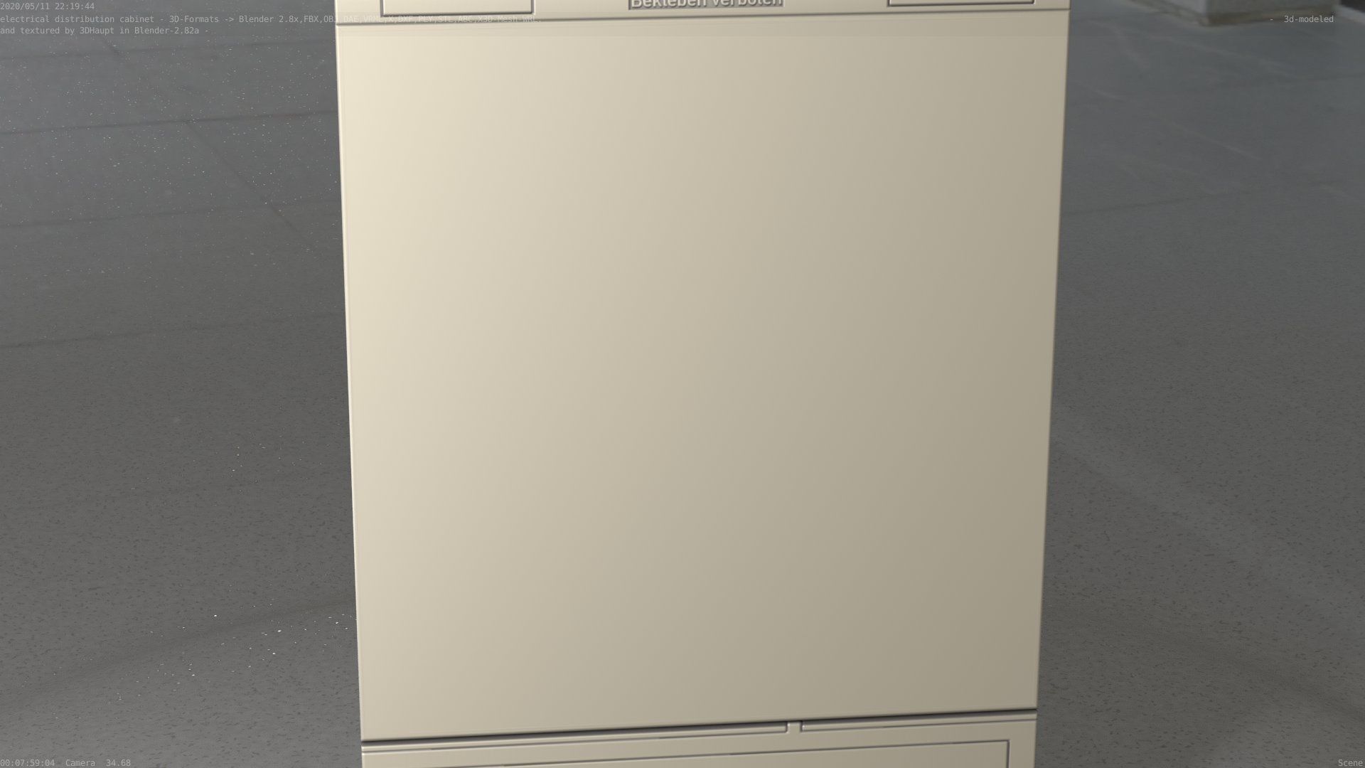 Electrical Distribution Cabinet 116 Low-poly 3D model_9