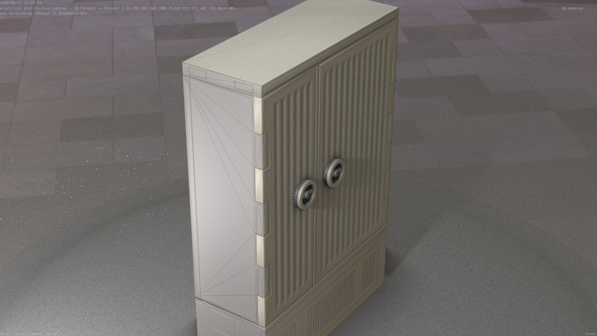 Electrical Distribution Cabinet 116 Low-poly 3D model_16