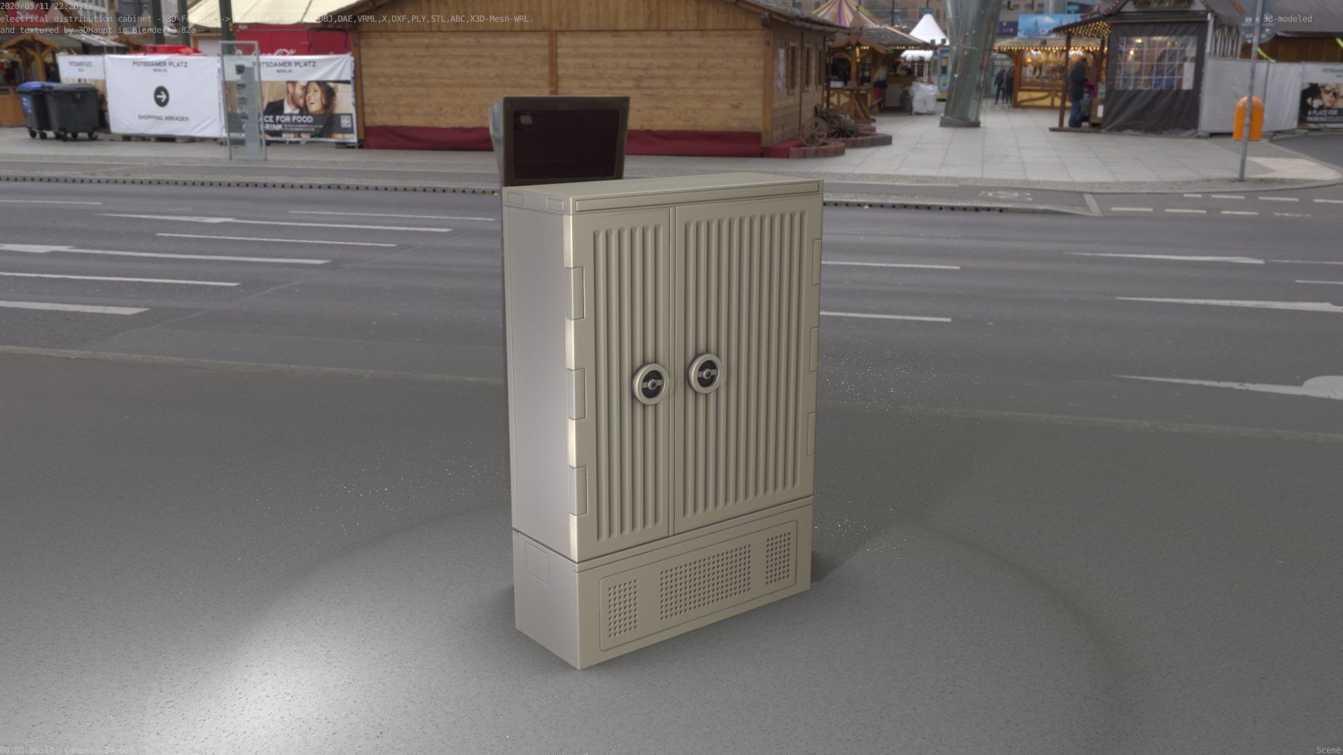 Electrical Distribution Cabinet 116 Low-poly 3D model_40