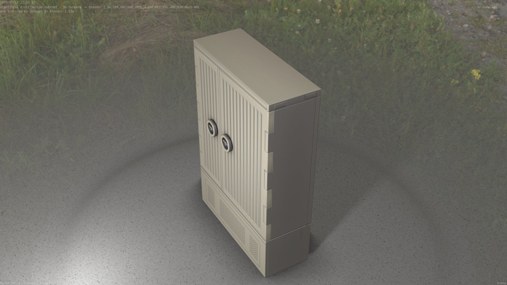 Electrical Distribution Cabinet 116 Low-poly 3D model_20