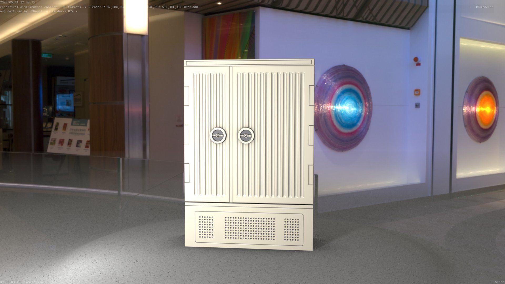 Electrical Distribution Cabinet 116 Low-poly 3D model_44