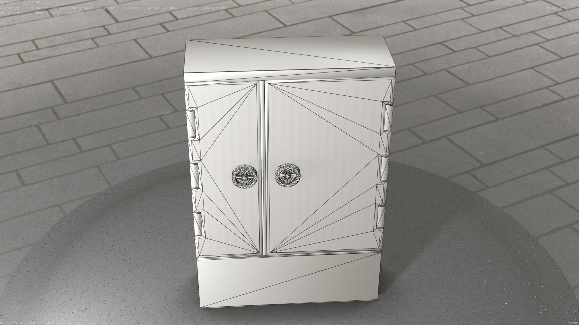 Electrical Distribution Cabinet 116 Low-poly 3D model_8