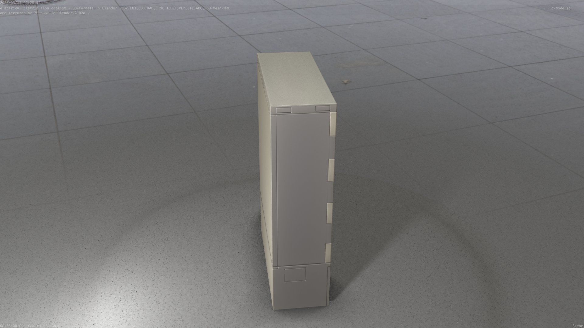 Electrical Distribution Cabinet 116 Low-poly 3D model_35