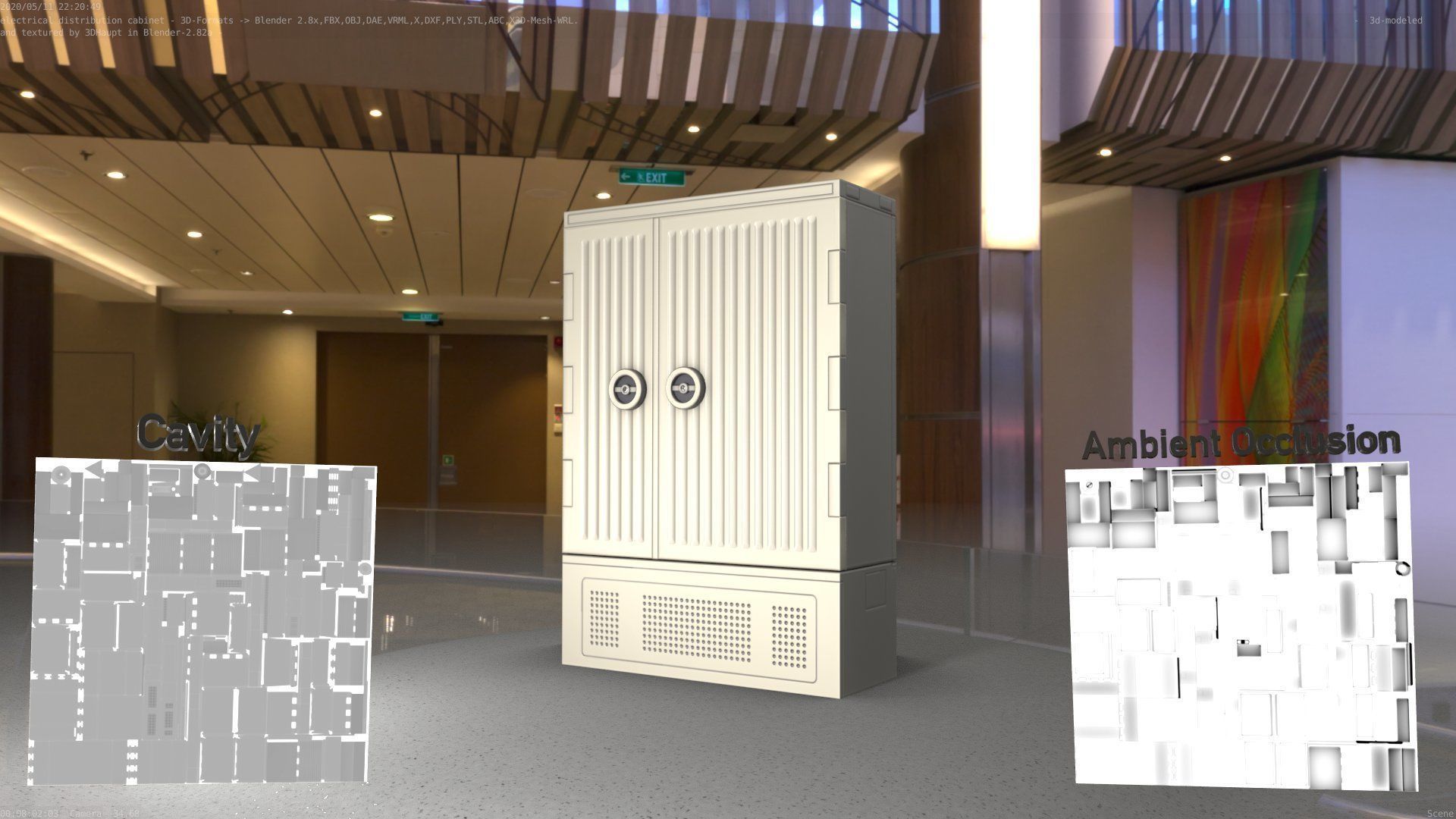 Electrical Distribution Cabinet 116 Low-poly 3D model_4