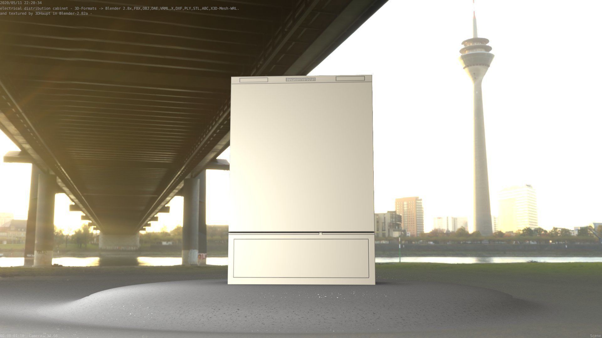 Electrical Distribution Cabinet 116 Low-poly 3D model_60