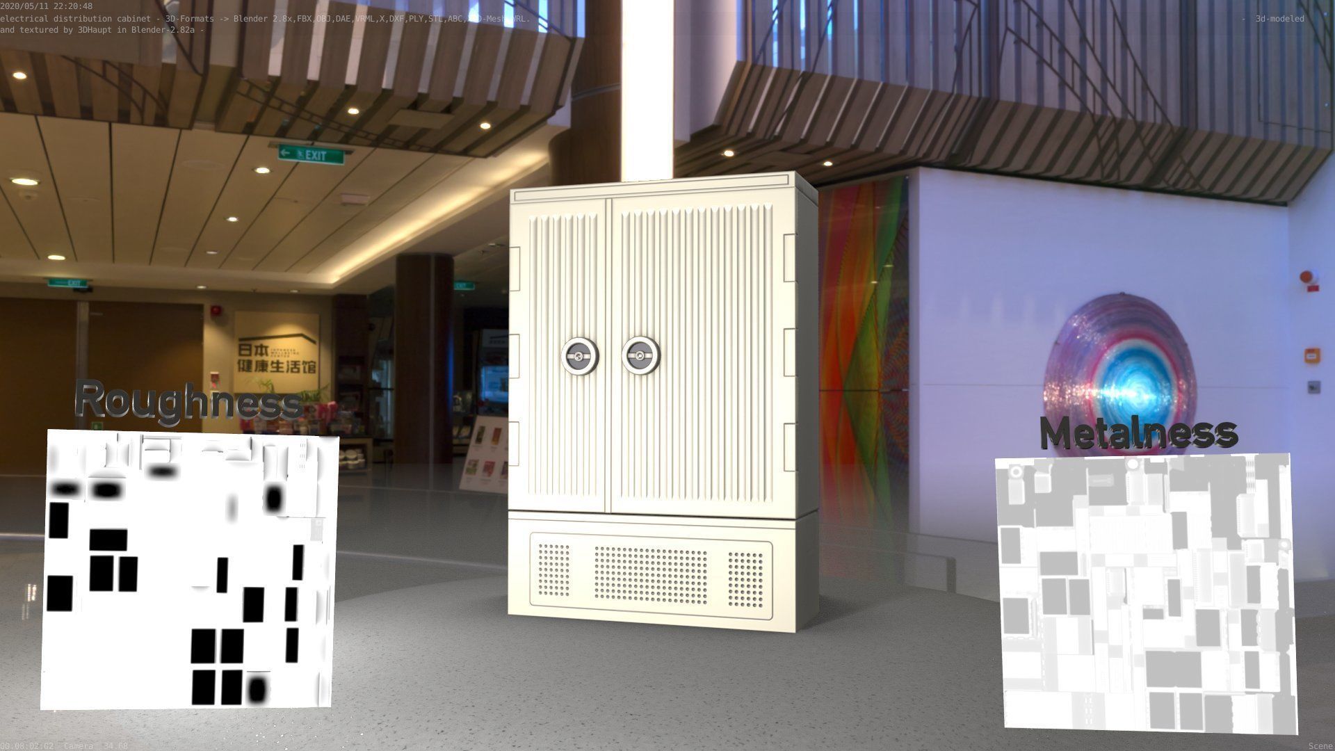 Electrical Distribution Cabinet 116 Low-poly 3D model_3