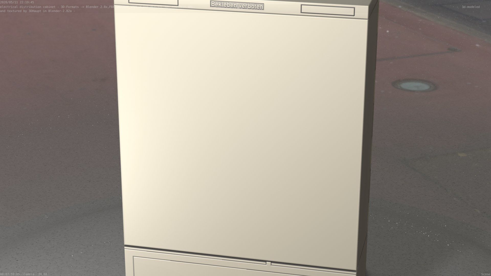 Electrical Distribution Cabinet 116 Low-poly 3D model_10