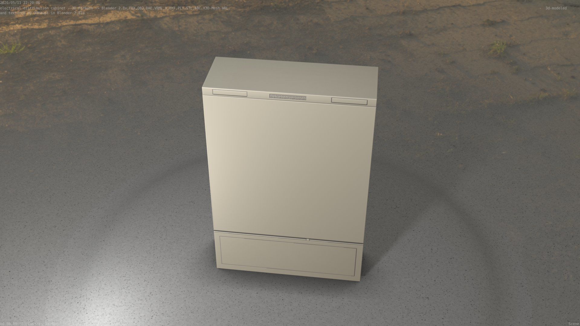 Electrical Distribution Cabinet 116 Low-poly 3D model_29