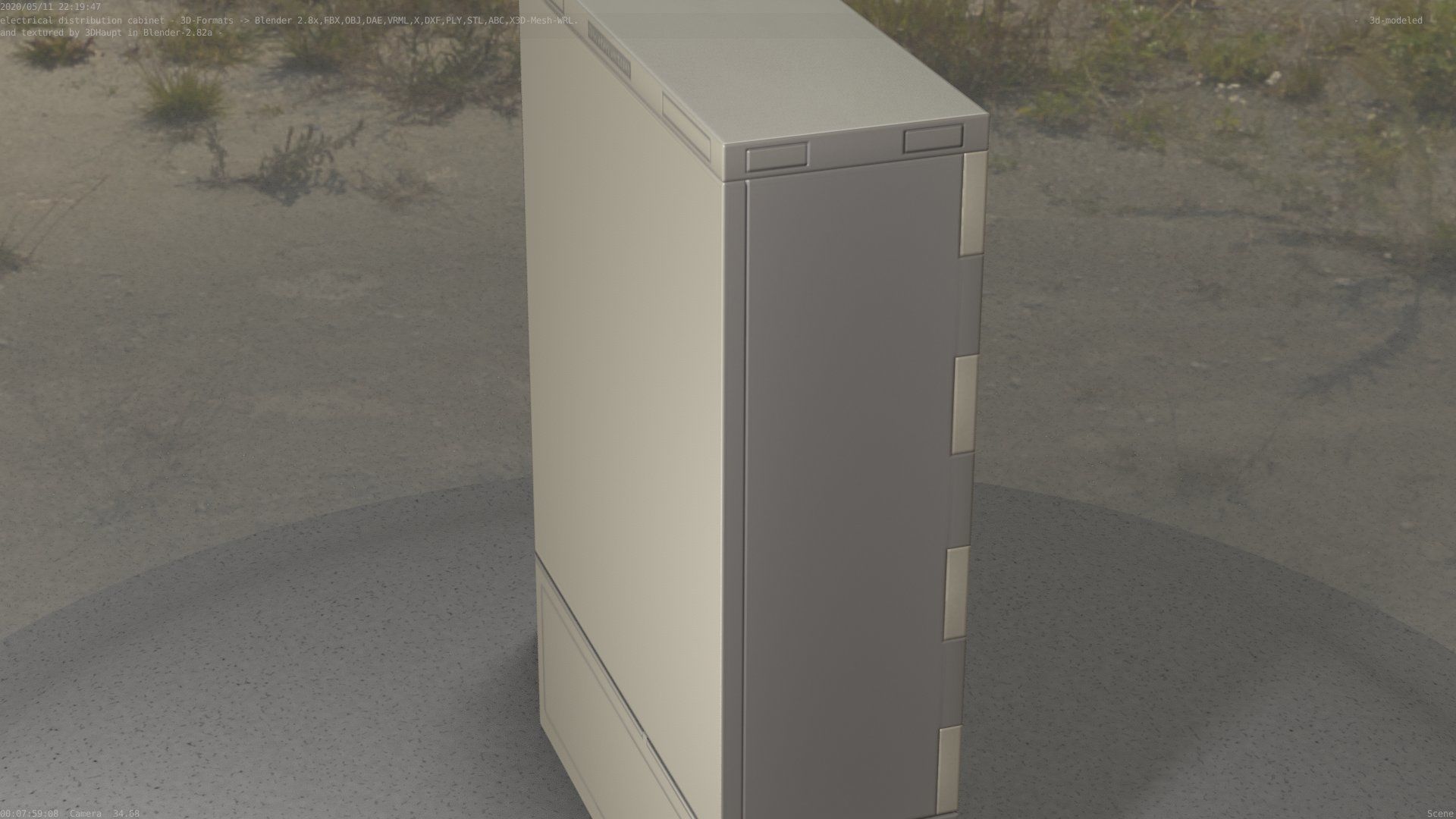 Electrical Distribution Cabinet 116 Low-poly 3D model_13