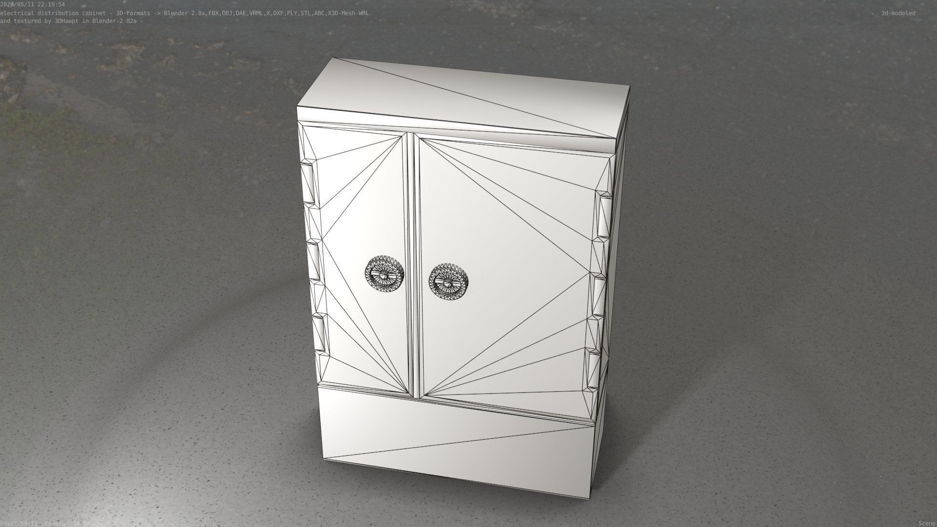 Electrical Distribution Cabinet 116 Low-poly 3D model_17