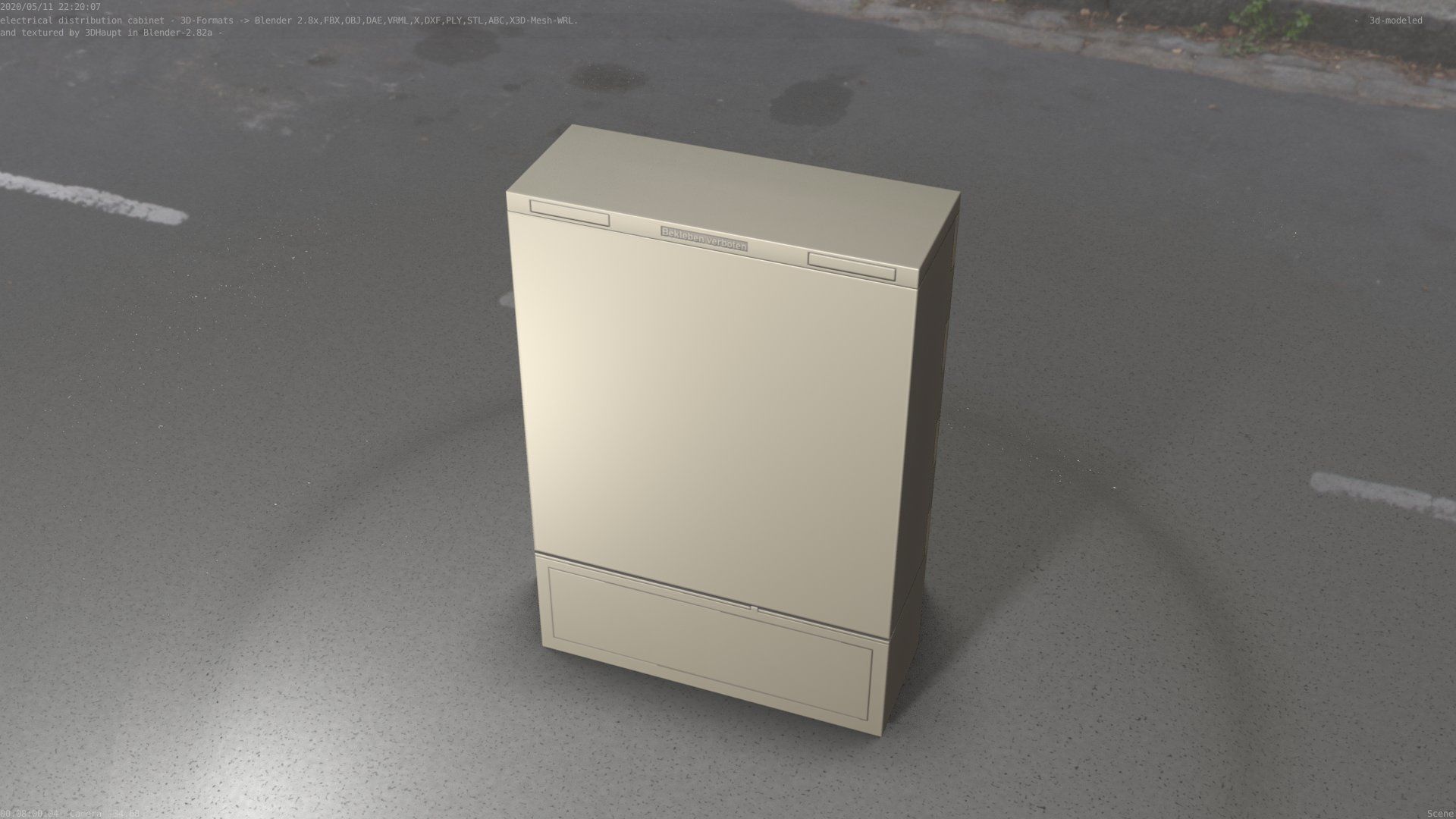 Electrical Distribution Cabinet 116 Low-poly 3D model_30
