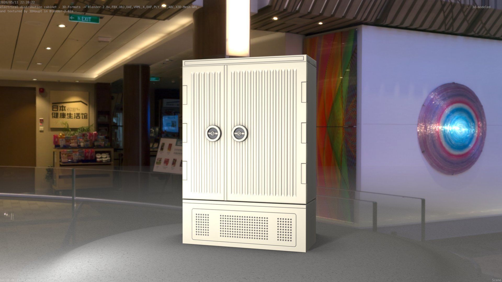 Electrical Distribution Cabinet 116 Low-poly 3D model_45