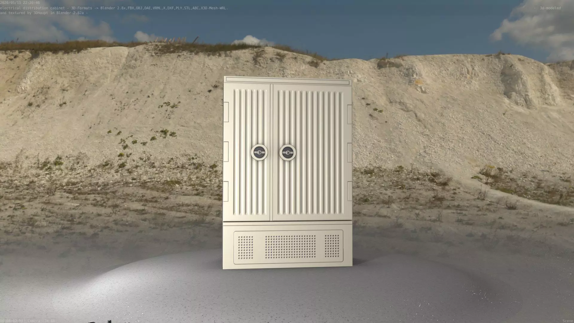 Electrical Distribution Cabinet 116 Low-poly 3D model_0