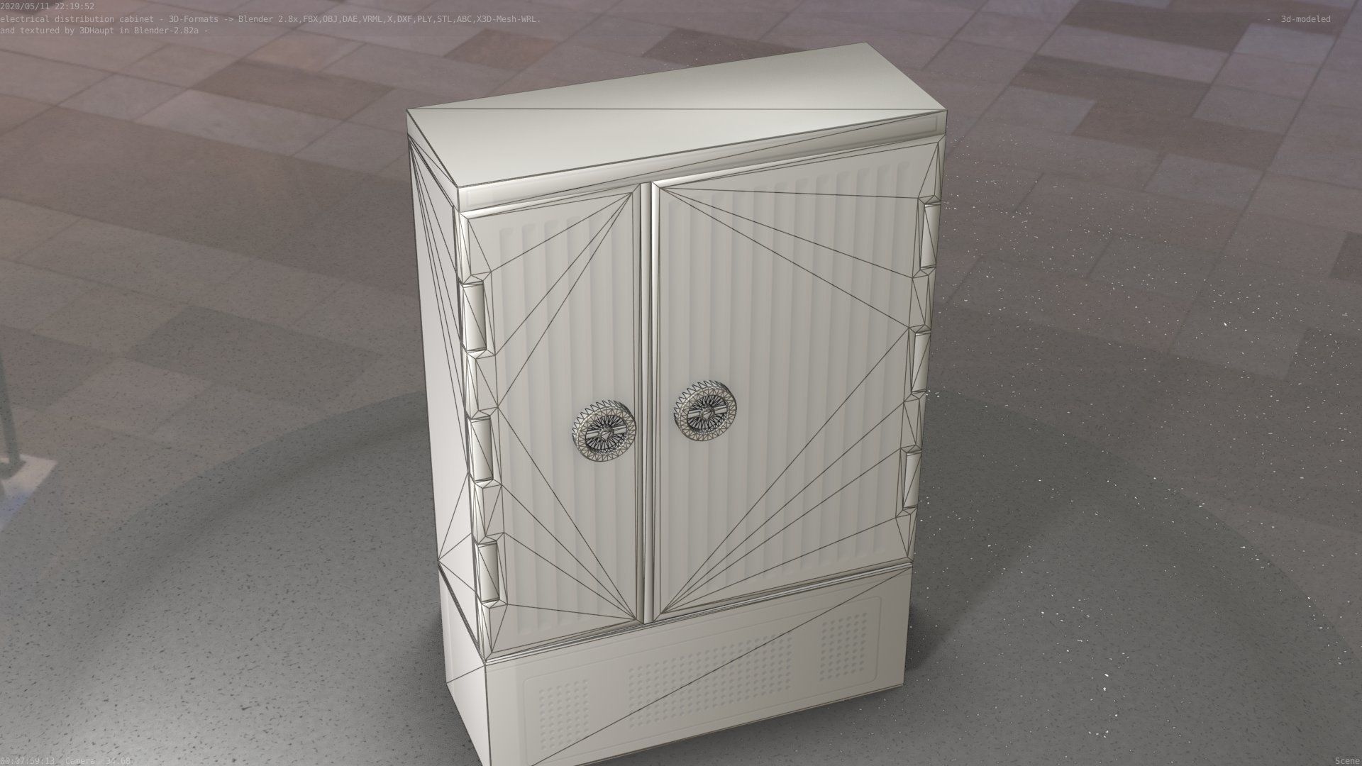 Electrical Distribution Cabinet 116 Low-poly 3D model_7
