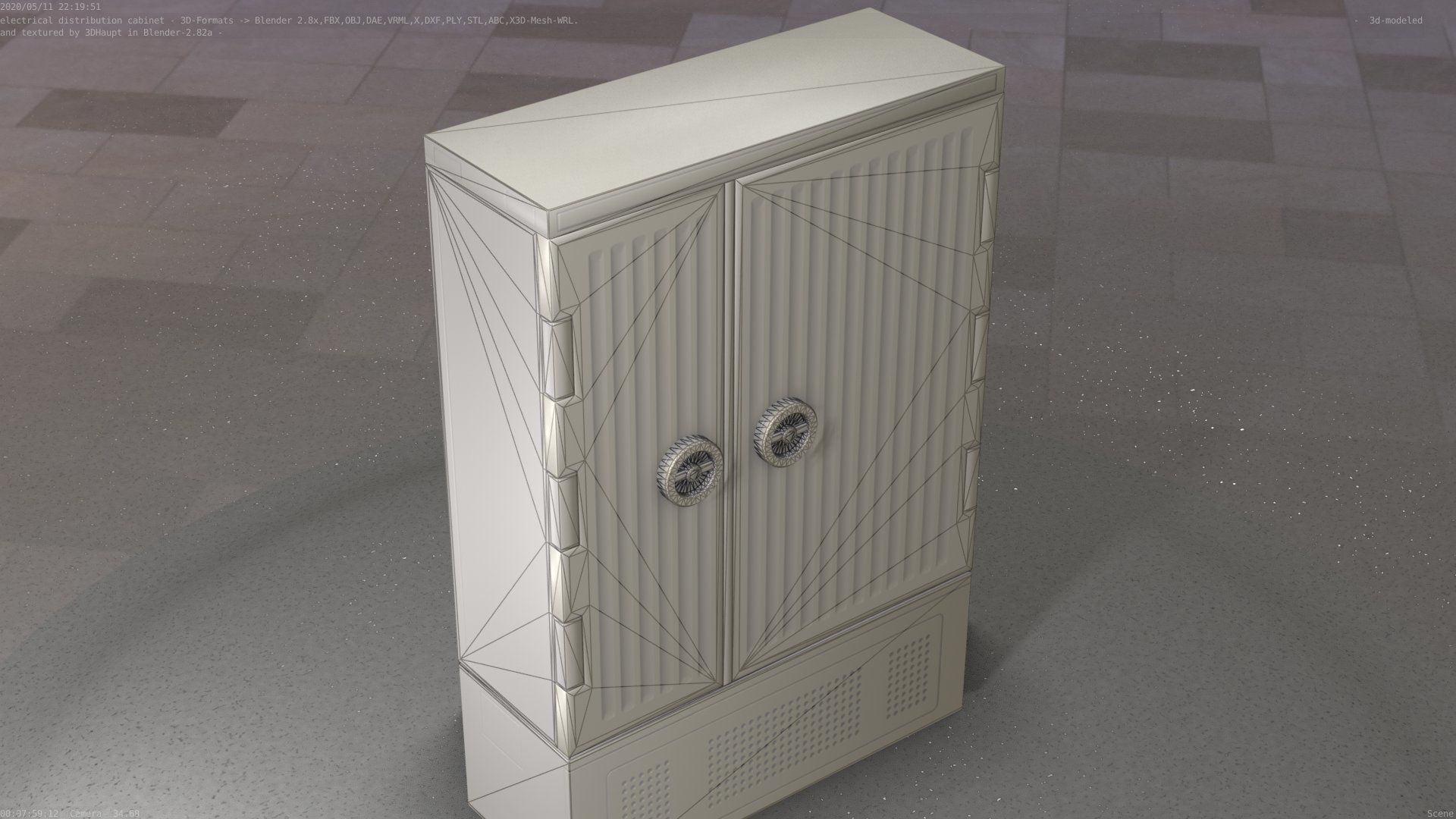 Electrical Distribution Cabinet 116 Low-poly 3D model_6