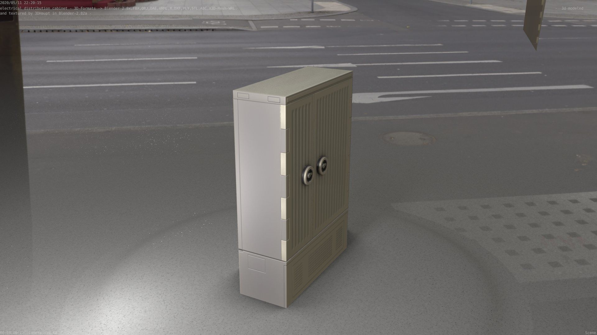 Electrical Distribution Cabinet 116 Low-poly 3D model_38
