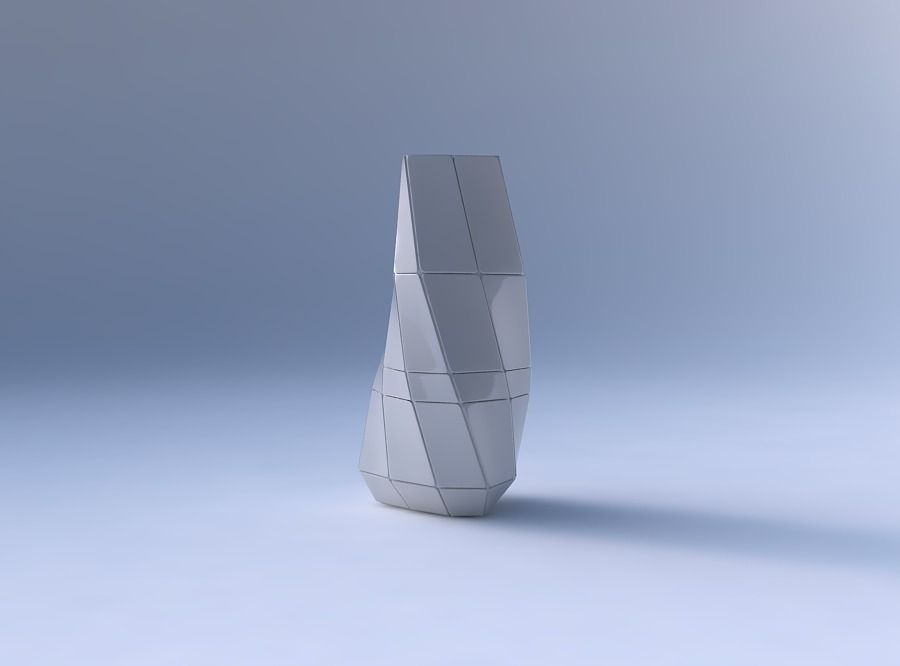 Vase twist triangle with large plates 3D print model_4