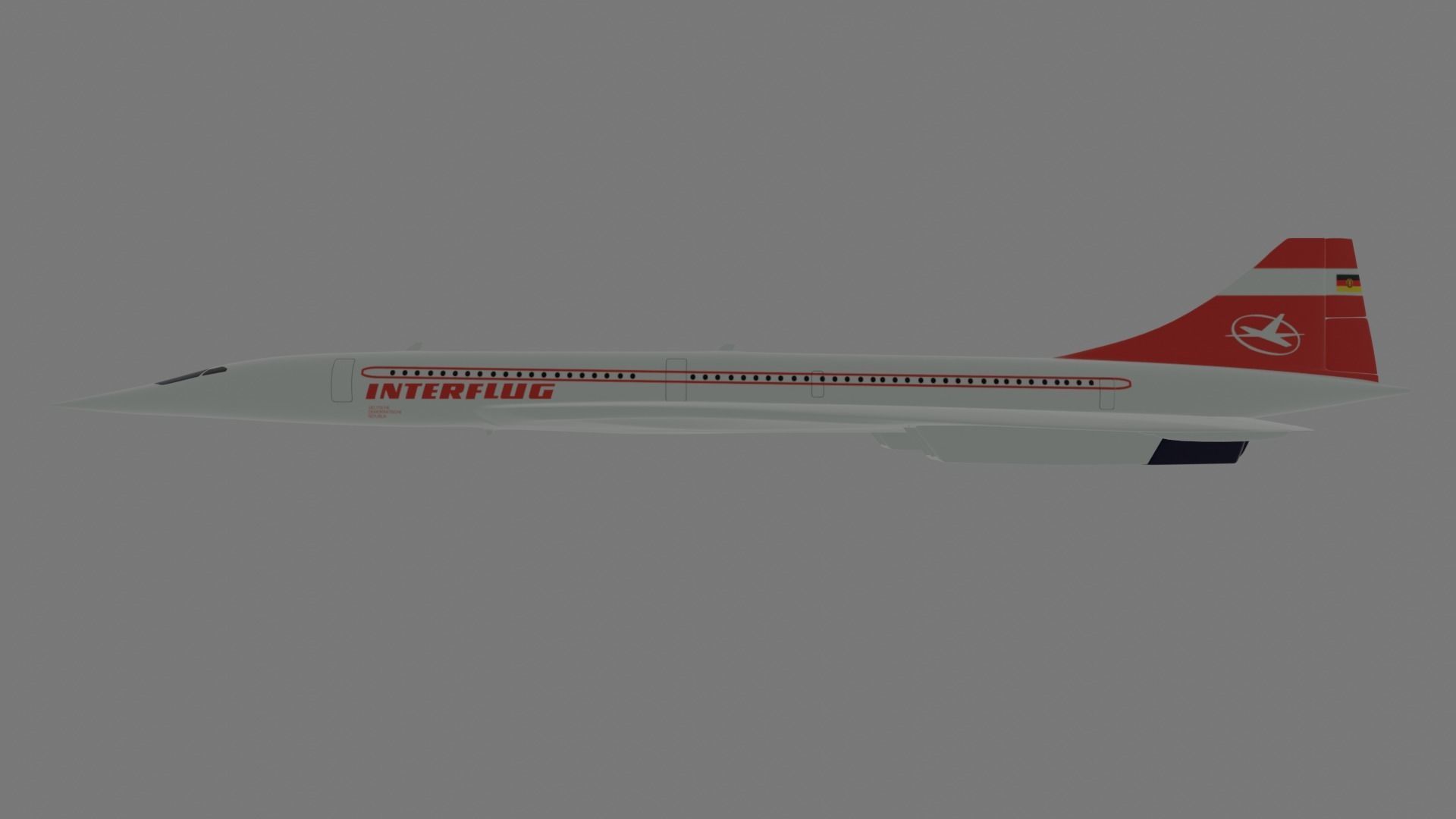 East German Flag Carrier Company Concorde Supersonic Airplane 3D model_2