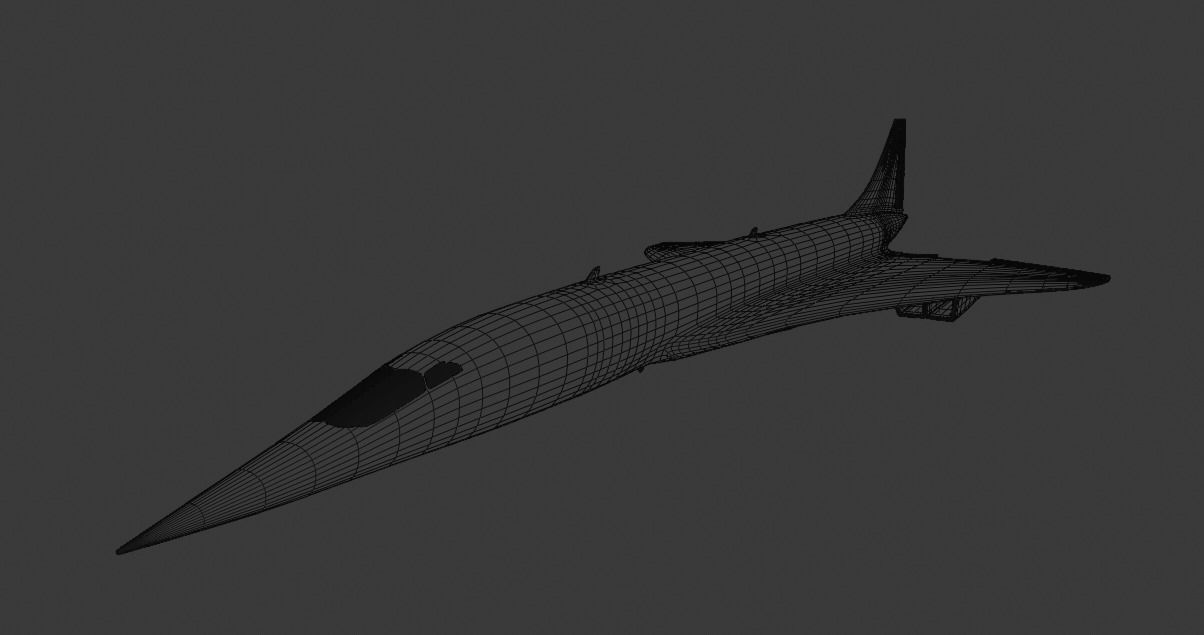 East German Flag Carrier Company Concorde Supersonic Airplane 3D model_9