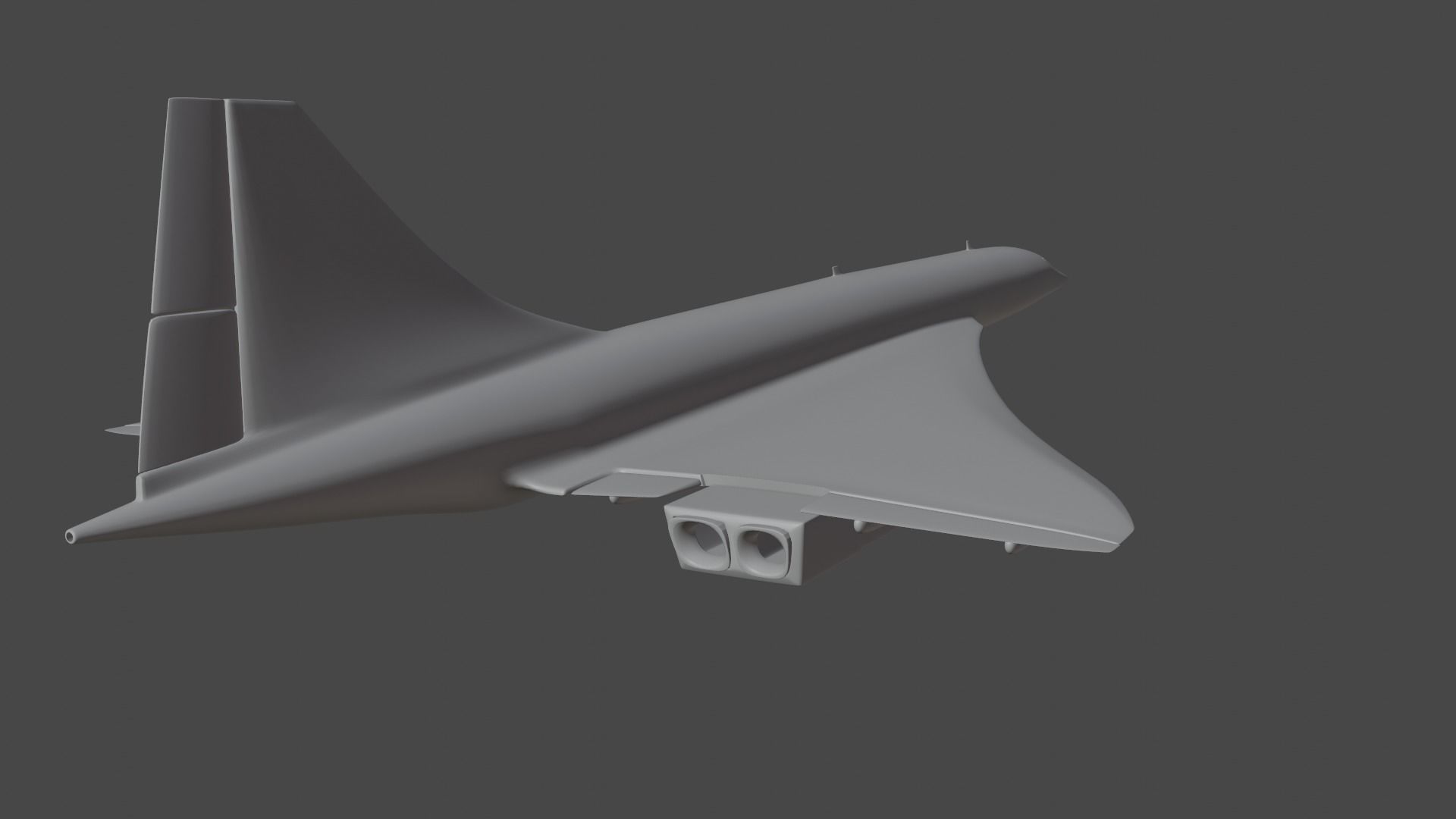 East German Flag Carrier Company Concorde Supersonic Airplane 3D model_6