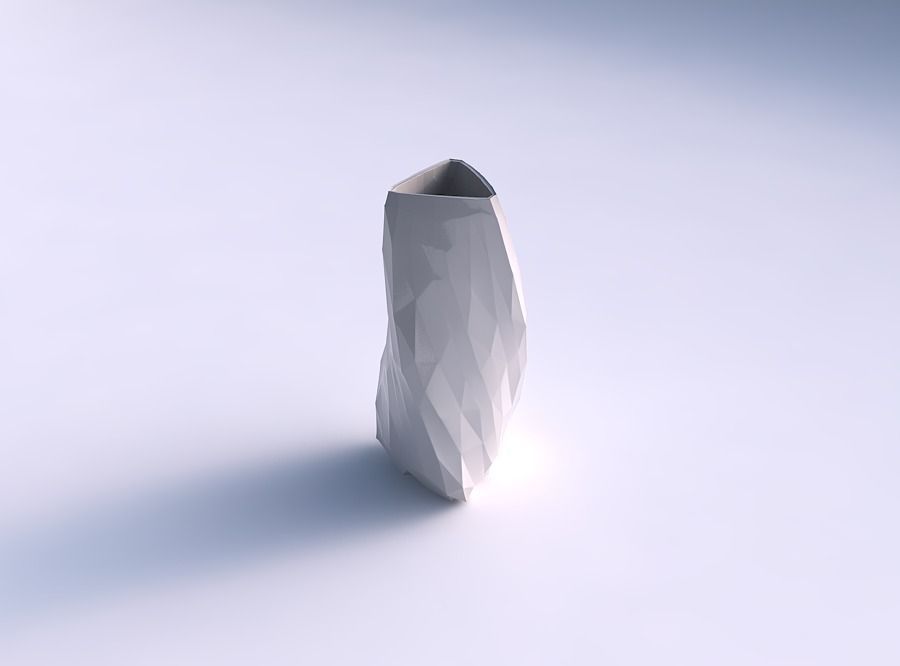 Vase twist triangle with low-polygon 3D print model_0