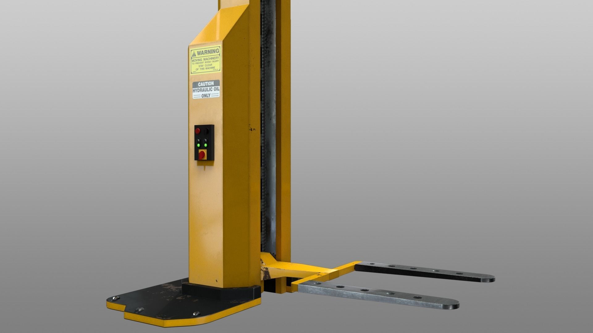 Stationary Forklift Low-poly 3D model_12